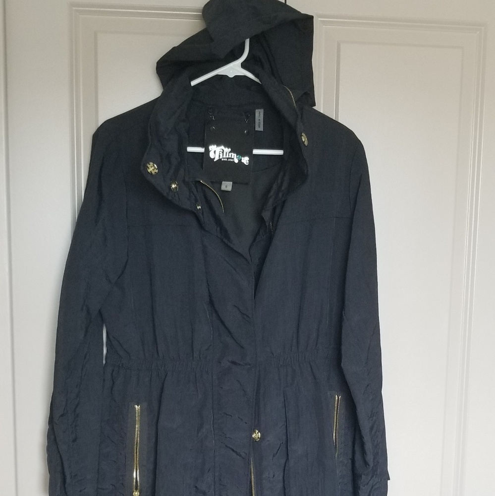 Black rain parka